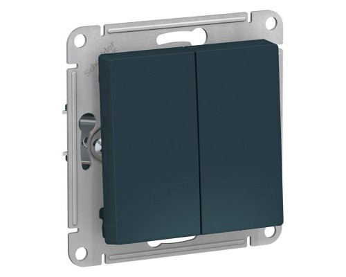 Выключатель двухклавишный Schneider Electric AtlasDesign 10A 250V изумруд ATN000851