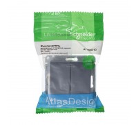 Выключатель двухклавишный Schneider Electric AtlasDesign 10A 250V с подсветкой грифель ATN000753