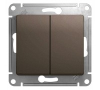 Выключатель двухклавишный Schneider Electric Glossa 10A 250V шоколад GSL000851