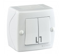 Выключатель Mono Electric Octans IP20 двухклавишный белый 104-010101-102