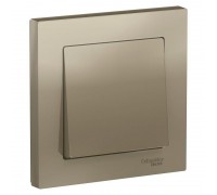 Выключатель одноклавишный Schneider Electric AtlasDesign 10A 250V шампань ATN000512