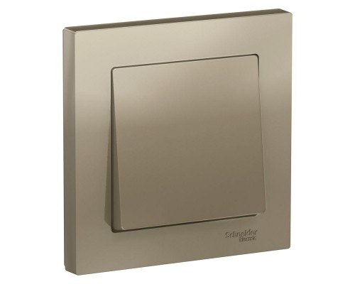 Выключатель одноклавишный Schneider Electric AtlasDesign 10A 250V шампань ATN000512