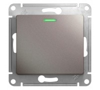 Выключатель одноклавишный Schneider Electric Glossa 10A 250V с подсветкой платина GSL001213