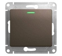 Выключатель одноклавишный Schneider Electric Glossa 10A 250V с подсветкой шоколад GSL000813