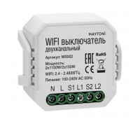 Wi-Fi выключатель двухканальный Maytoni Technical Smart home MS002